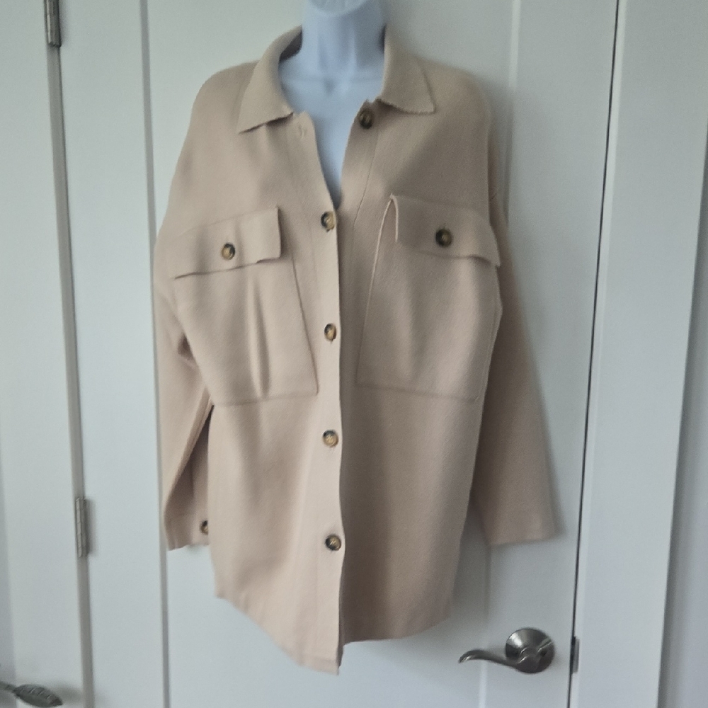 Truth Tan Utility Jacket with Collared Neckline